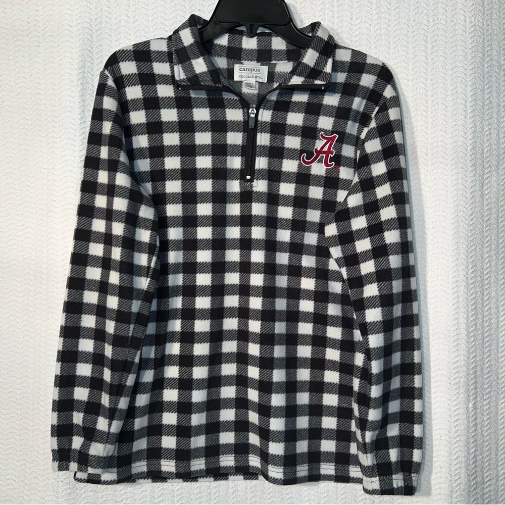 campus specialties / black and white alabama checkered zipper pullover